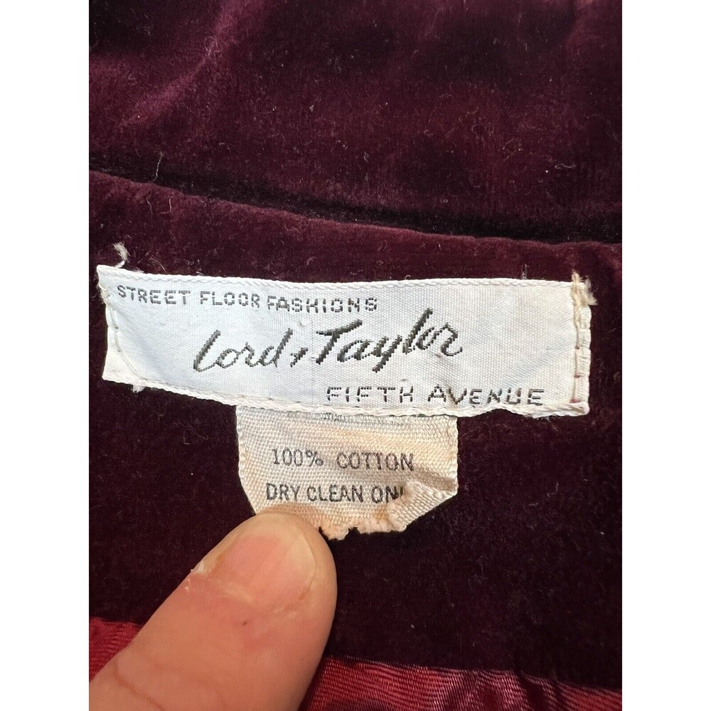 Lord & Taylor Velvet Blazer Saks Fifth Ave Vintage 50s | Red | Size Small - Picture 6 of 16